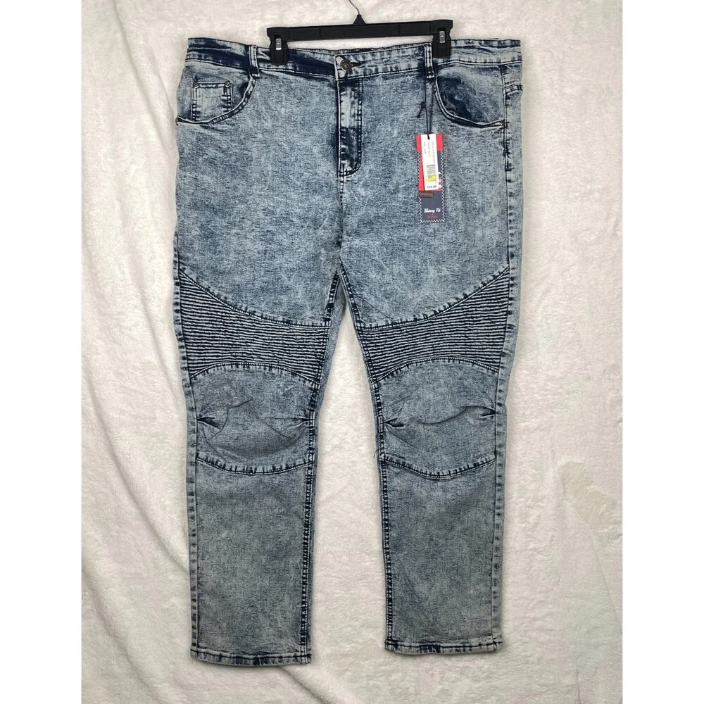 Phat Farm Jeans Mens 44 x 30 (Measures 29) Skinny Fit Stretch NWT Blue Denim